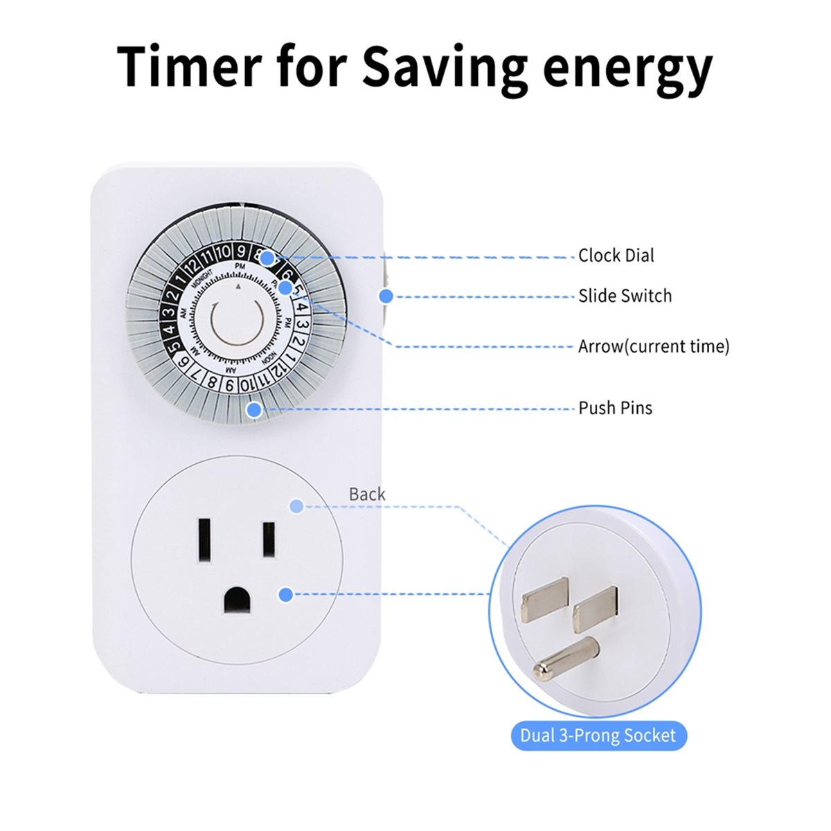 Timer Dual Outlet - N86R Indoor Mini 24-Hour Mechanical Outlet