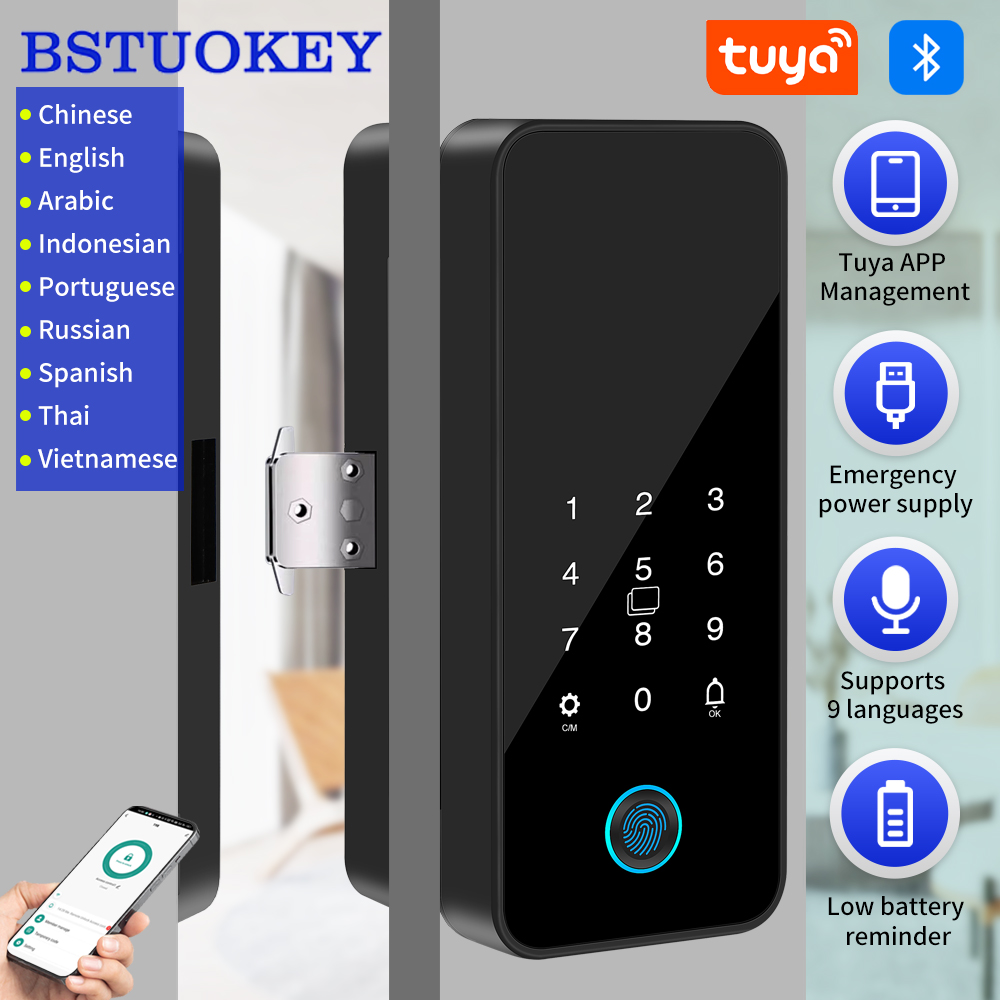 Glass Door Hinge - Tuya Smart Life Bluetooth Glass Door
