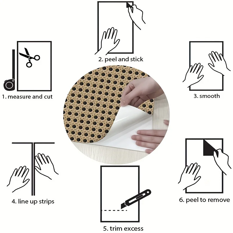 45cm Retro Rattan Pattern Self - Pvc Panel Background review and price